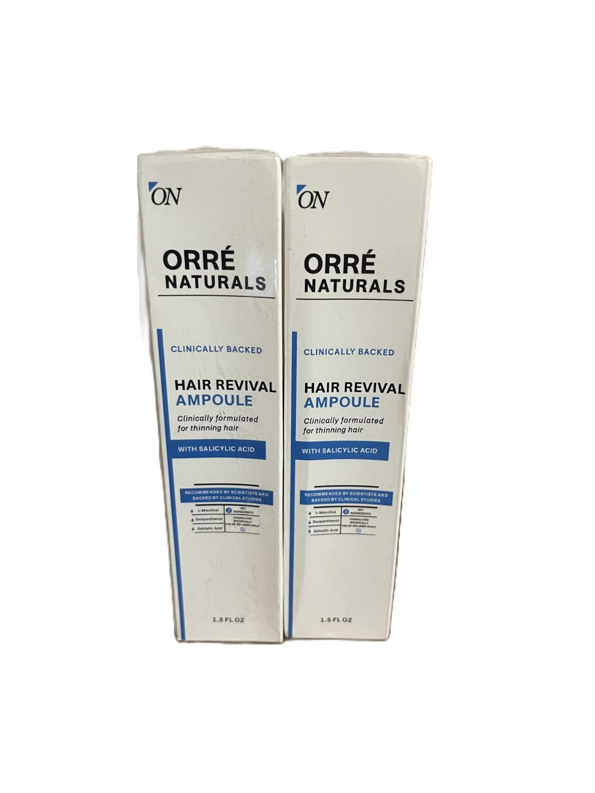 Hair Loss Treatment Ampoules - Thinning Hair Revitalizer Set of 2 - 1.5oz