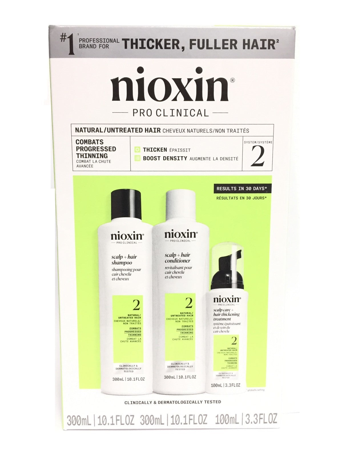 Nioxin System 2 Hair Care Set Shampoo Conditioner & Scalp Treatment