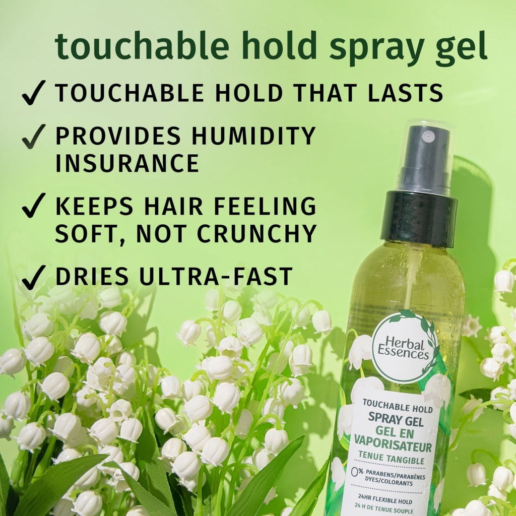 Herbal Essences Touchable Spray Hair Gel Frizz Control 24H Hold 5.7oz (4 Pack)