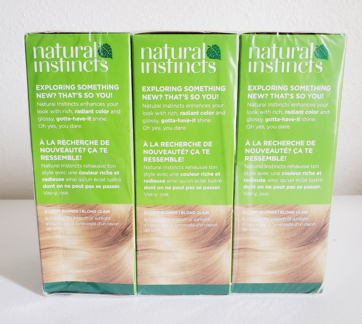 3-Pack Natural Instincts Demi-Permanent Hair Color 9 Light Blonde