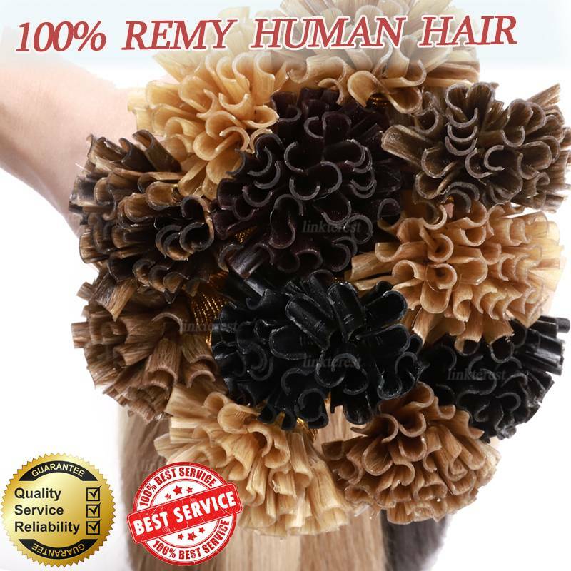 Human Hair Extensions Flat Nail U Tip Keratin Bonding Virgin Remy Hair