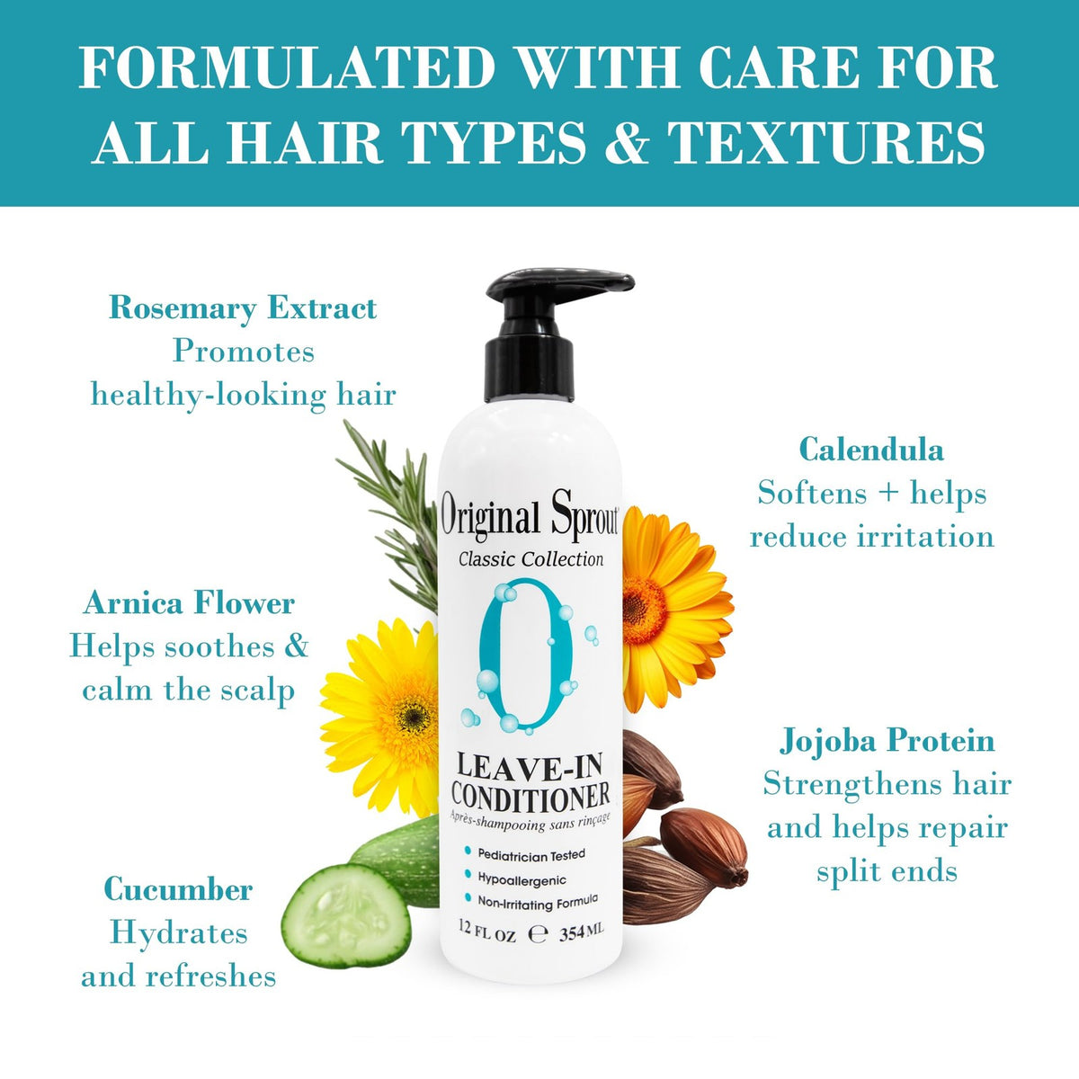 Leave-In Moisturizing Conditioner for Dry & Damaged Hair - Vegan & Sulfate-Free, 12 fl oz