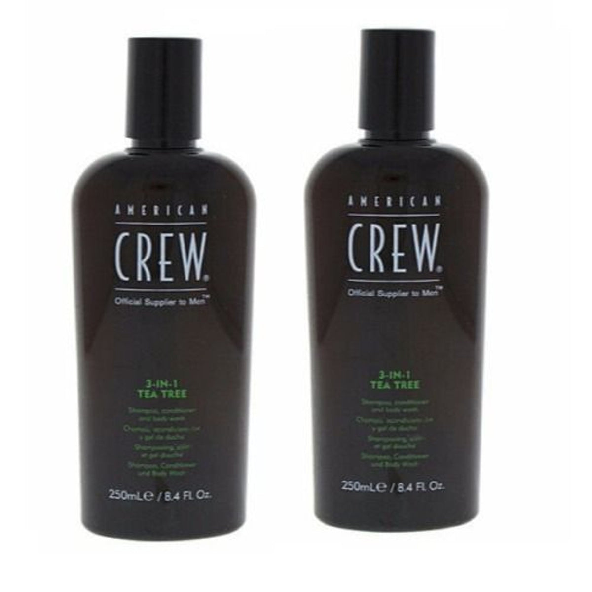 3-in-1 Tea Tree Shampoo & Body Wash Pack of 2 - Invigorating Hair & Body Cleanser