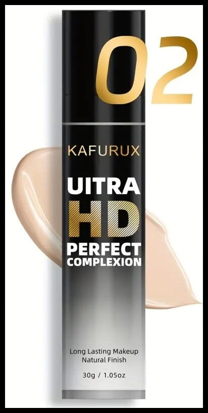 Professional Full Coverage Liquid Foundation with Brush - Waterproof & Long Lasting