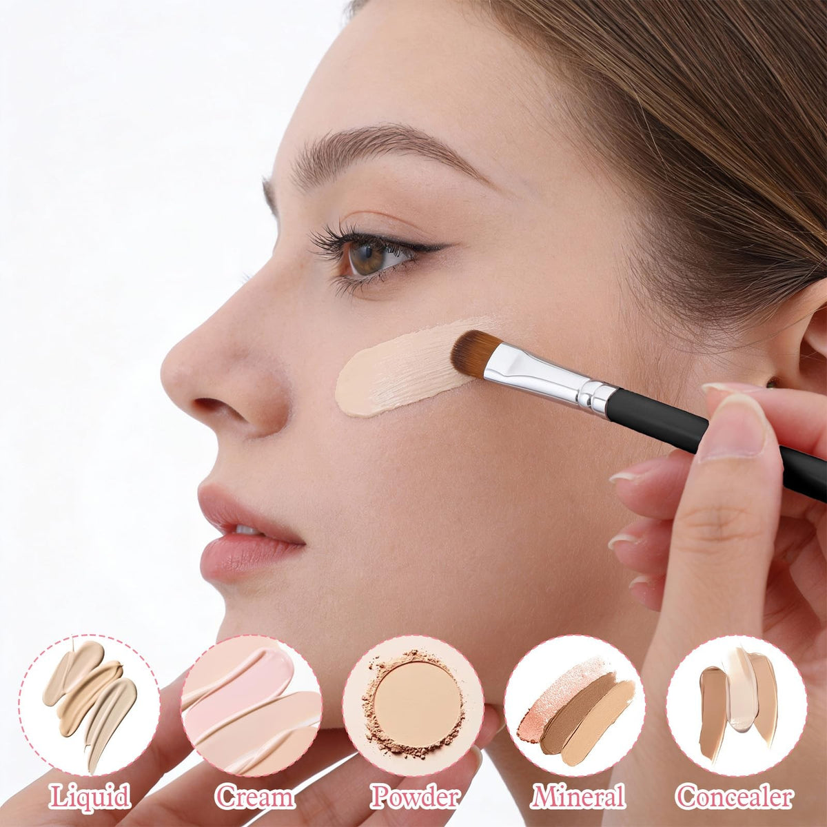 12-Piece Flat Concealer & Eyeshadow Brush Set Small Makeup Tools