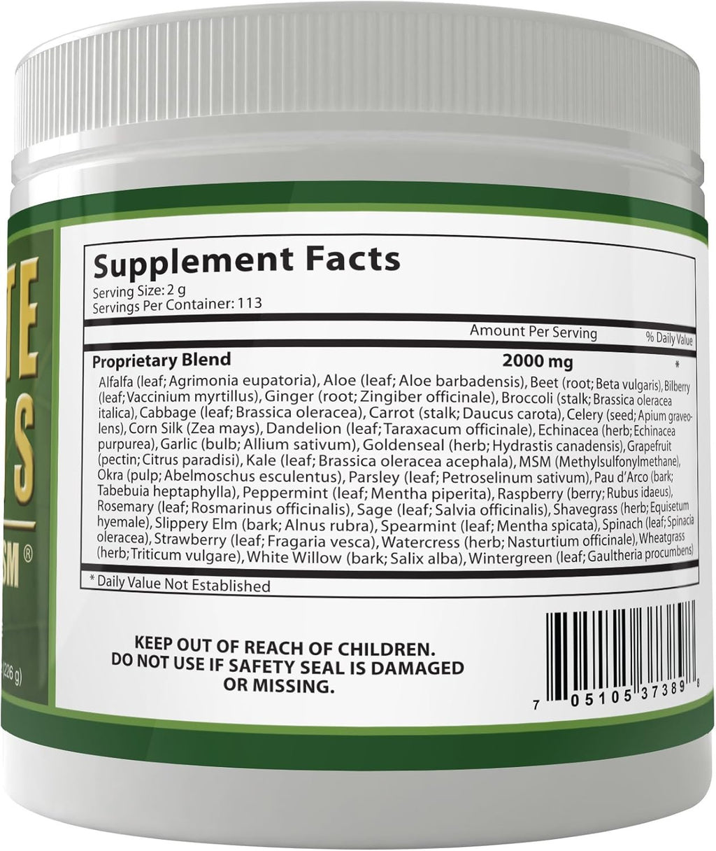 Vegan Superfood Greens Powder with MSM | Natural Vegetable