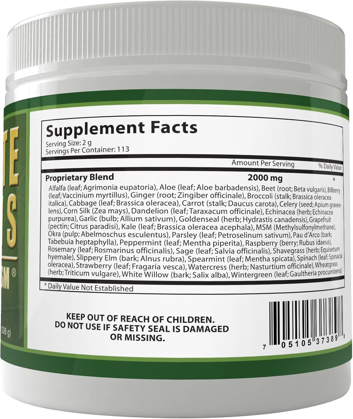 Vegan Superfood Greens Powder with MSM | Natural Vegetable