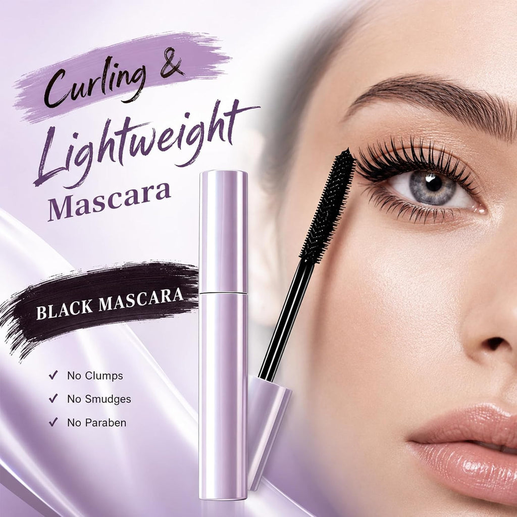 Long Lasting Curl Mascara for Older Women - Lengthening & Volumizing, Water Resistant, Hypoallergenic, Black & Brown 2-Pack