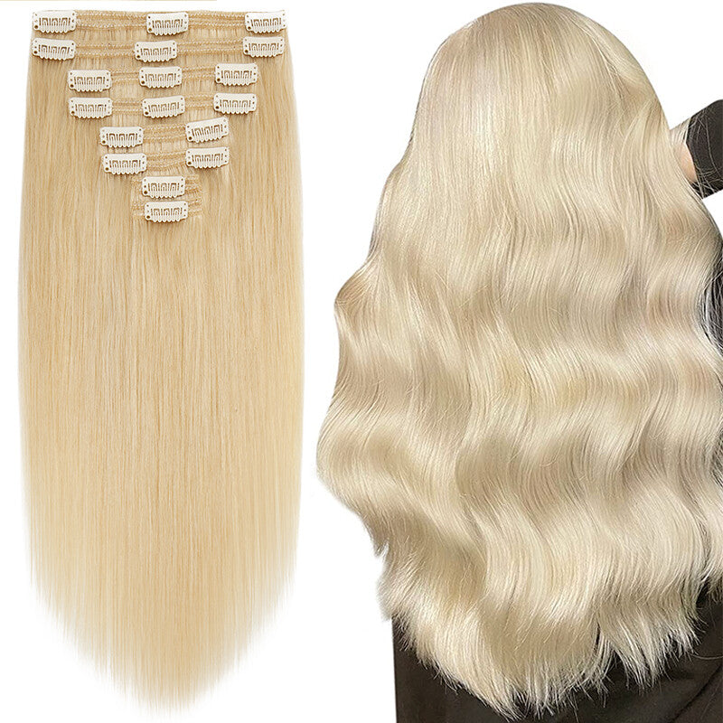 Double Weft Clip-In Hair Extensions - Remy Human Hair Ombre Full Head Set