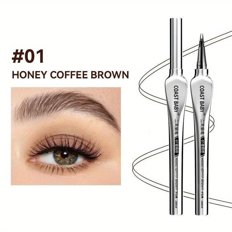 Waterproof Long-Lasting Eyebrow Pen with 2-Fork Tip for Natural Brows