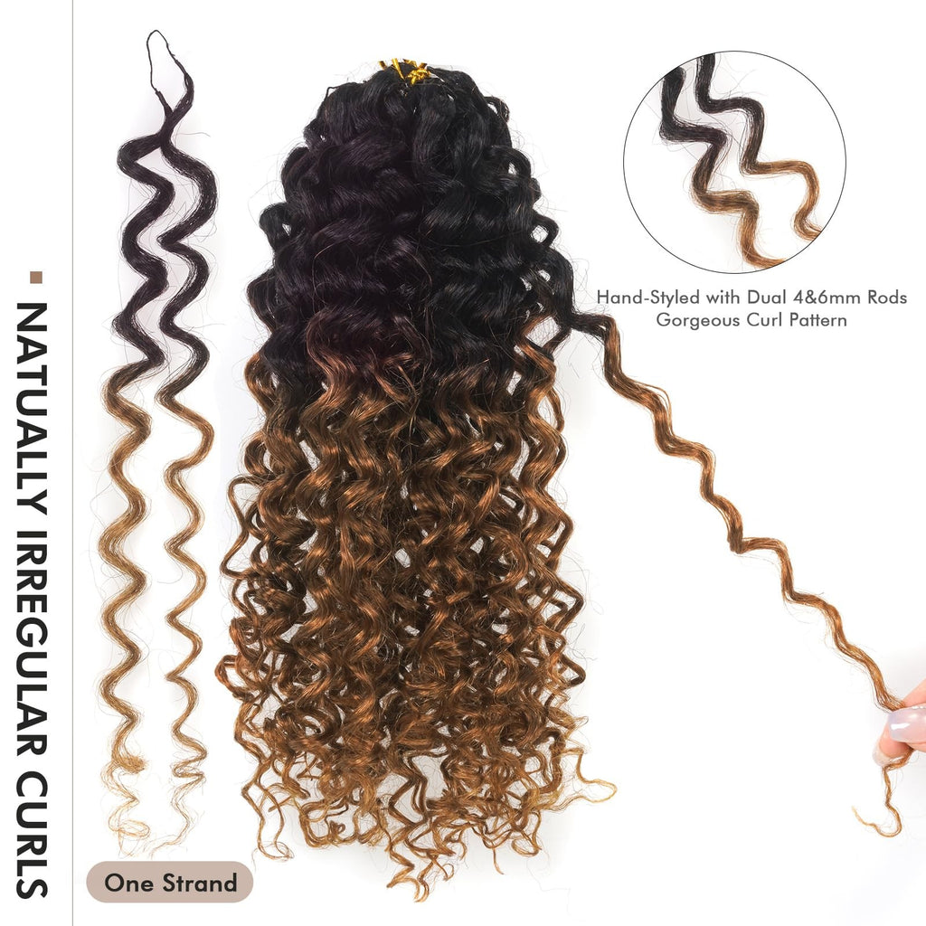 Kinky Curly Crochet Human Hair Extensions 12 Inch 50G Ombre Brown