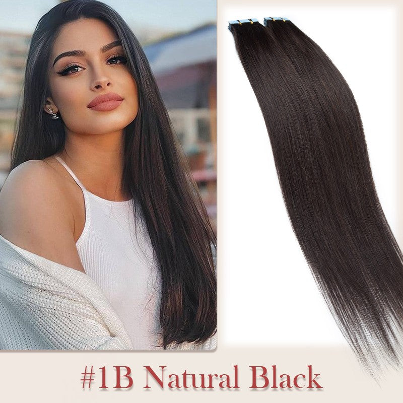 100g Invisible Tape-In Hair Extensions Remy Human Hair Full Head Thick
