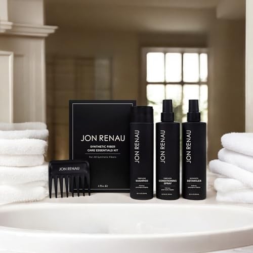 Synthetic Wig Care Kit with Shampoo, Leave-In Conditioner, Detangler Spray & Comb