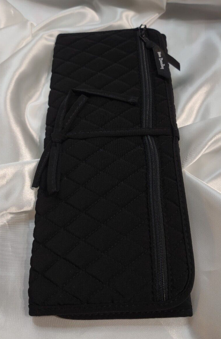 Heat-Resistant Curling & Flat Iron Cover with Zipper Pocket - Black
