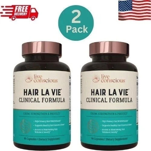 Hair La Vie Clinical Hair Vitamins with Biotin & Saw Palmetto - 2 Pack