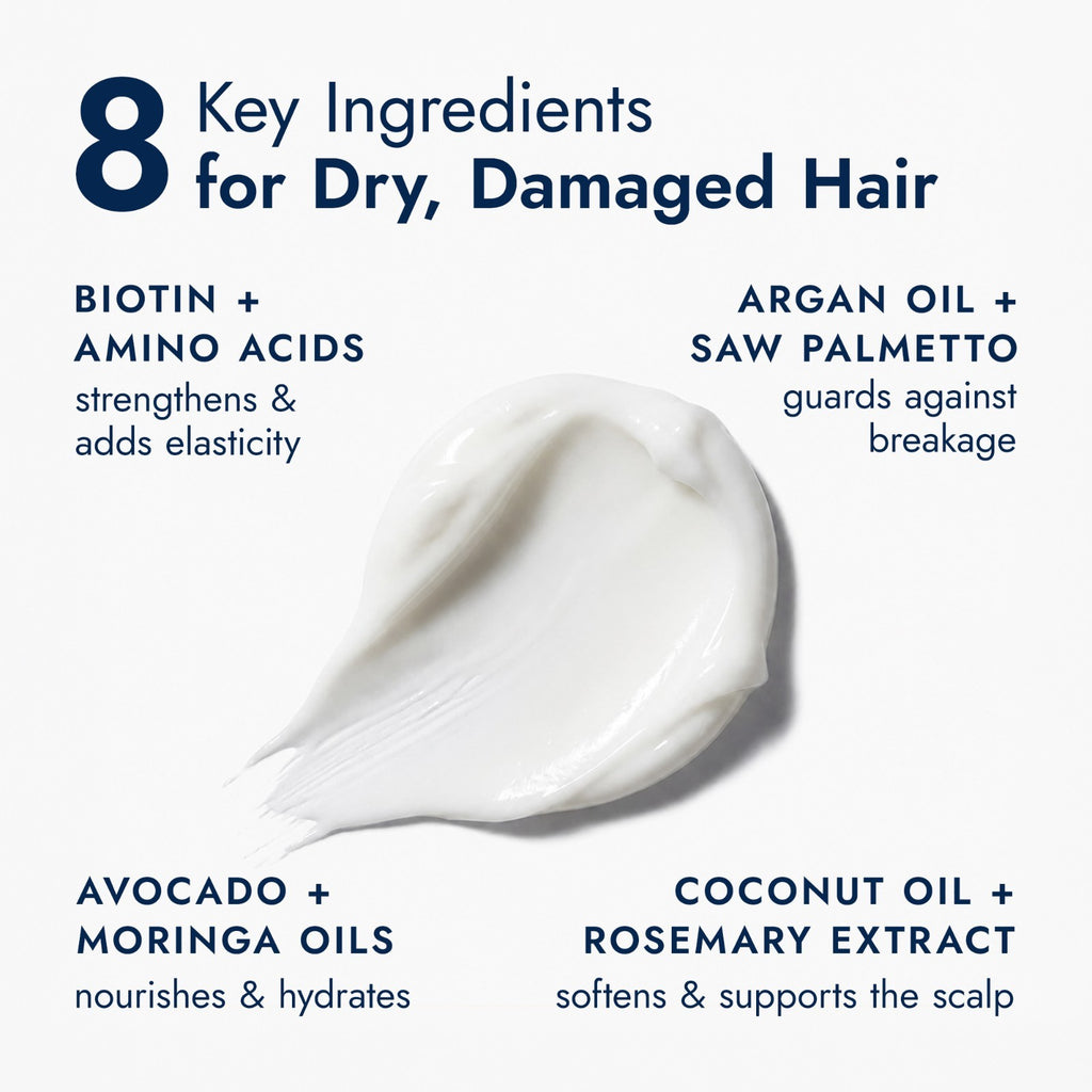 Hydrating Coconut Vanilla Hair Mask - Deep Conditioning for All Hair Types 8 oz