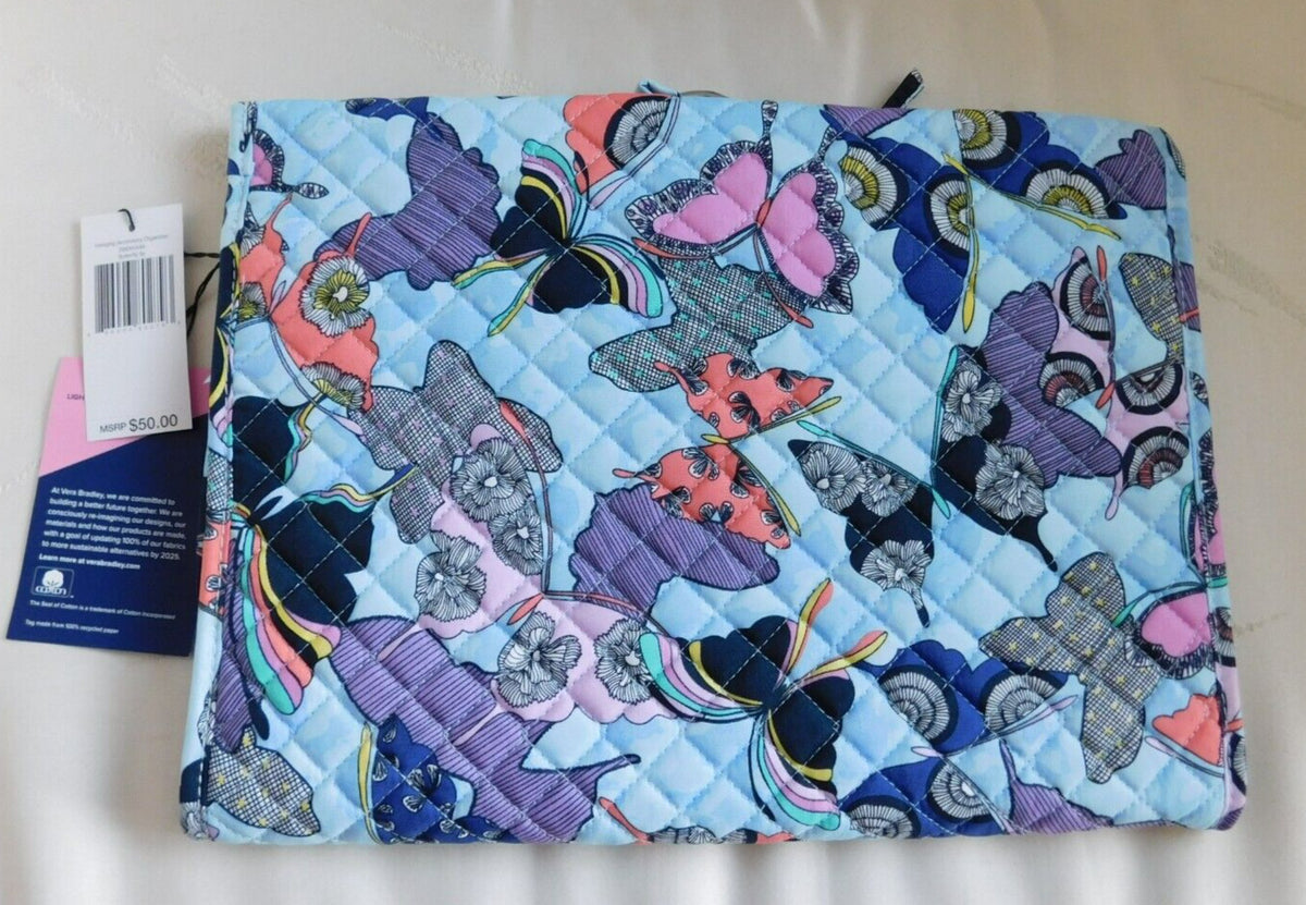 Hanging Accessory Organizer Case for Jewelry - Vera Bradley Butterfly Pattern