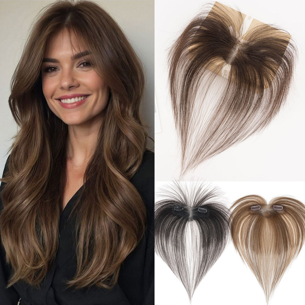 Remy Human Hair Clip-In Bangs - Natural Black, Brown & Blonde Variants