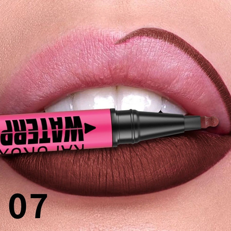 12 Color Liquid Matte Lip Liner Pencil Waterproof & Plumping Lip Makeup