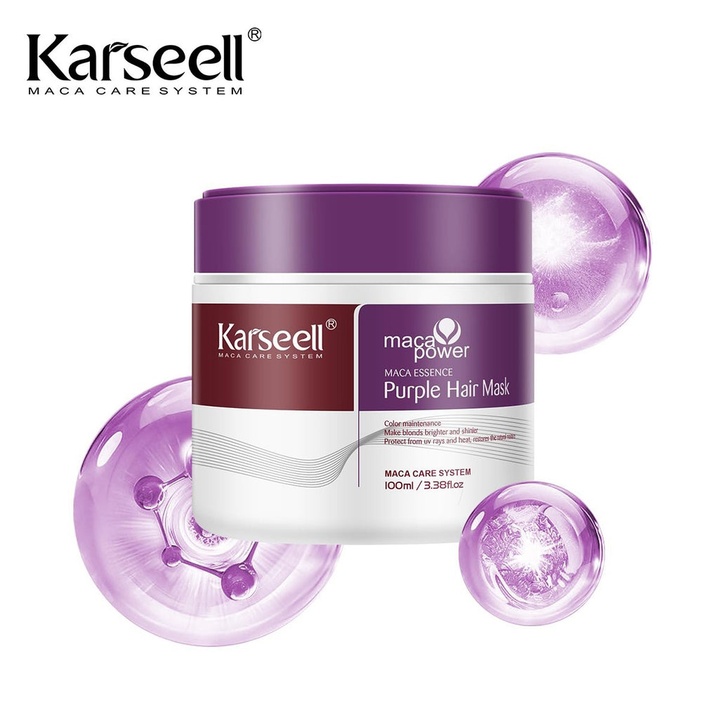 Purple Hair Mask for Blonde & Silver Hair - Neutralizes Brass & Yellow Tones, 100ml