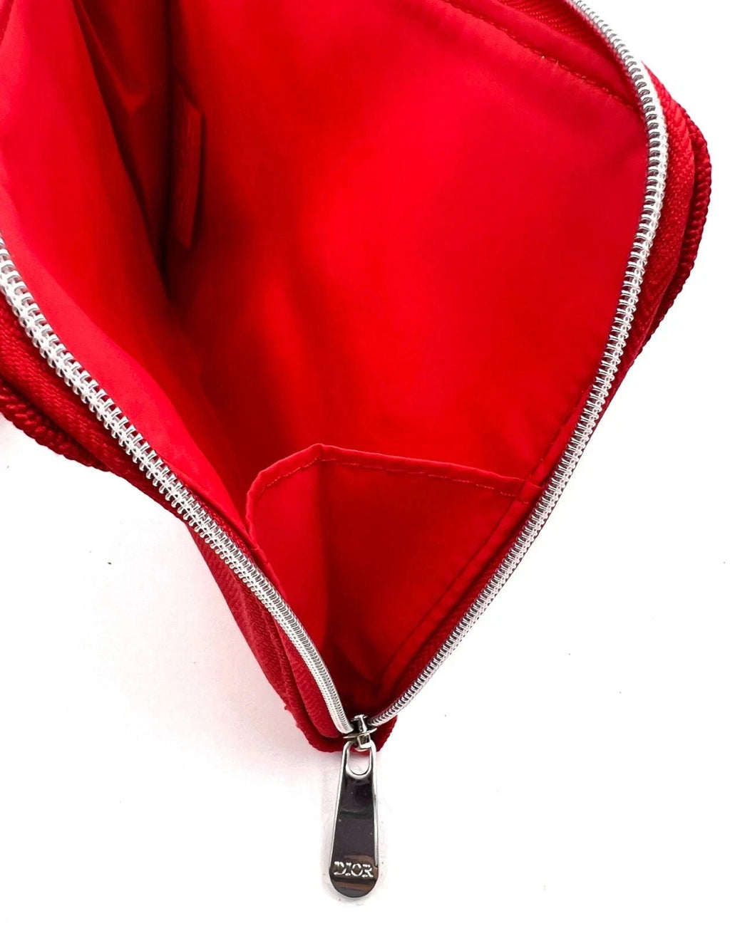 Cosmetic Canvas Makeup Zipper Small Bag - Red