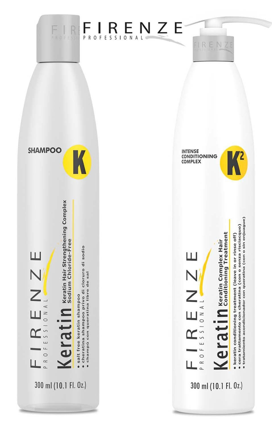 Keratin Shampoo Conditioner & Protein Spray Set for Damaged Hair