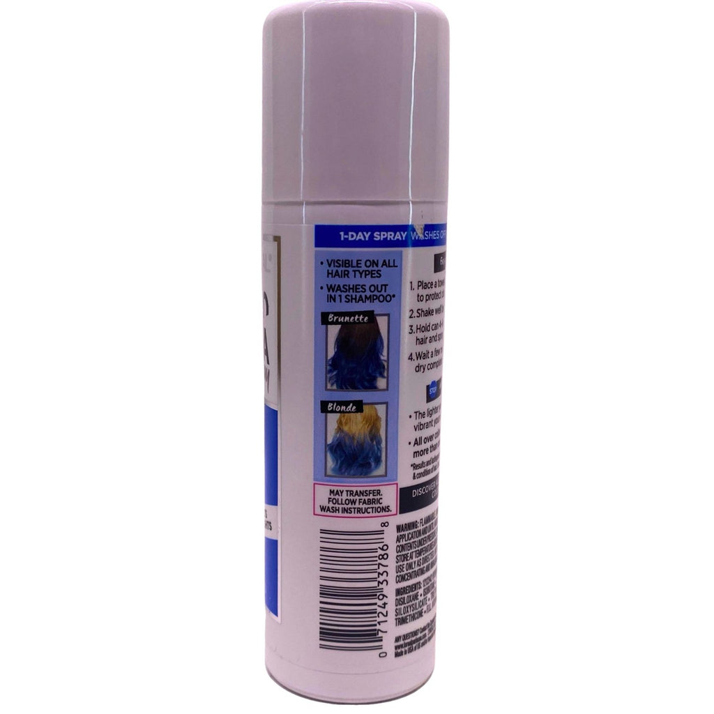 Temporary Blue Hair Color Spray - 5 Pack, 2oz Aerosols, Vibrant & Washable