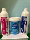 L'Oreal Quick Blue Powder Bleach & Developer Kit - Lightener & 20, 40 Volume Cream