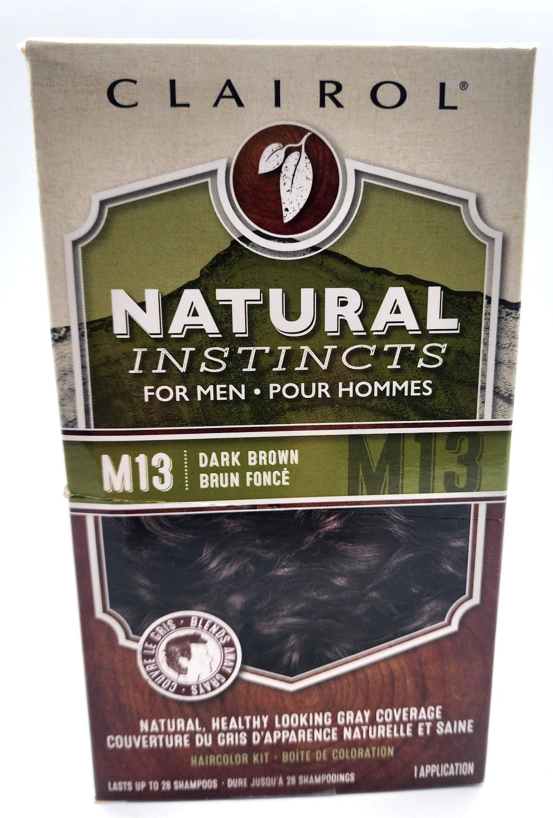 Men's Hair Color Dye Kit Dark Brown M13, Natural Instincts, 3 Pack