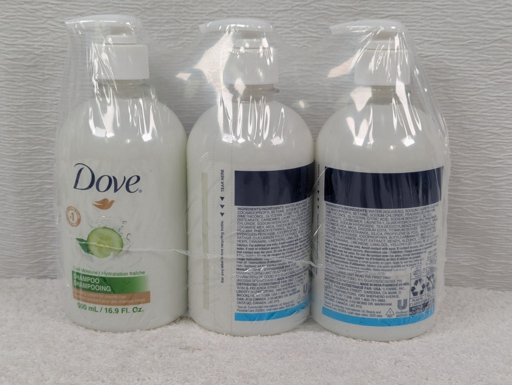 Dove Cool Moisture Hydrating Shampoo with Cucumber & Mint - 16.9 oz - 3 Pack