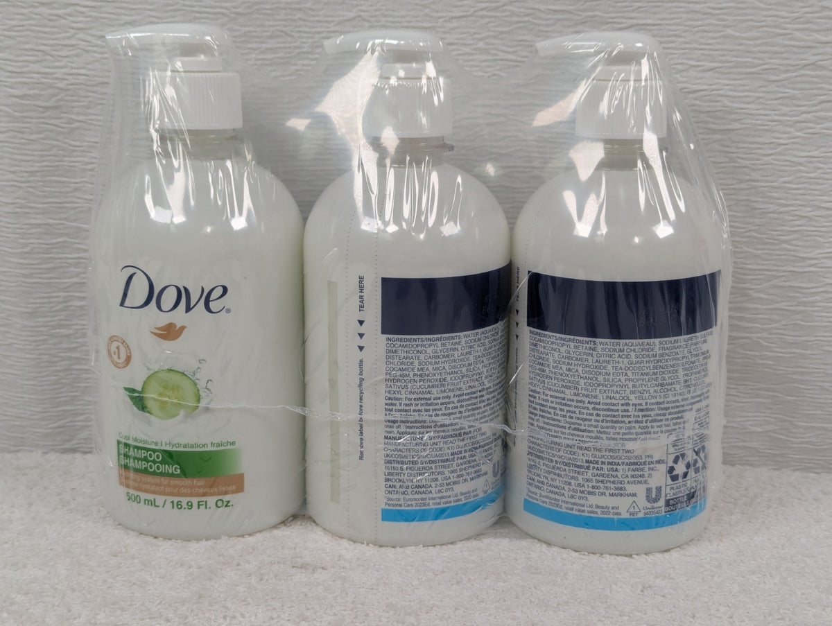 Dove Cool Moisture Hydrating Shampoo with Cucumber & Mint - 16.9 oz - 3 Pack