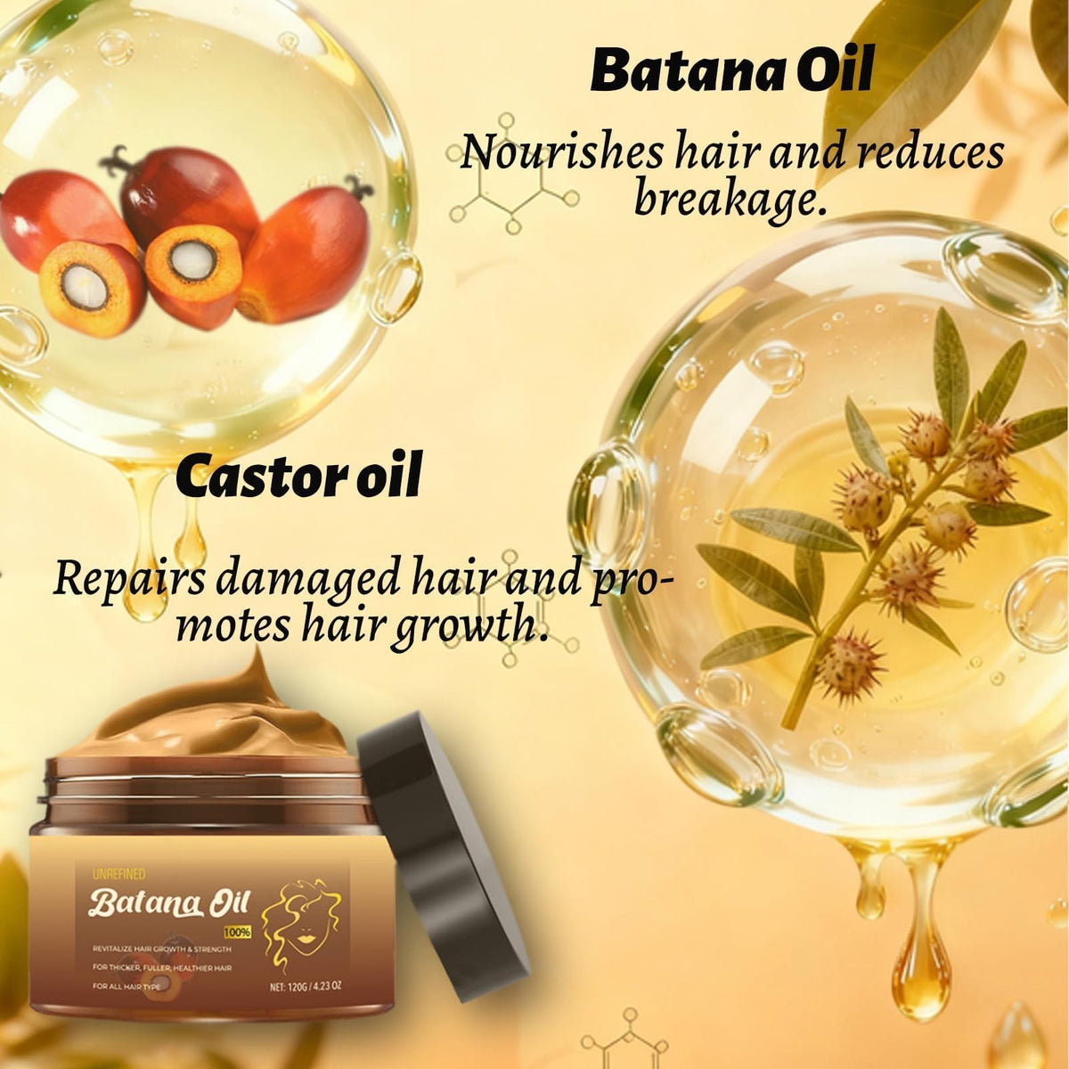 Botana Hair Growth Oil with for Nourishing Scalp & Stronger Hair - 4.23 Fl Oz