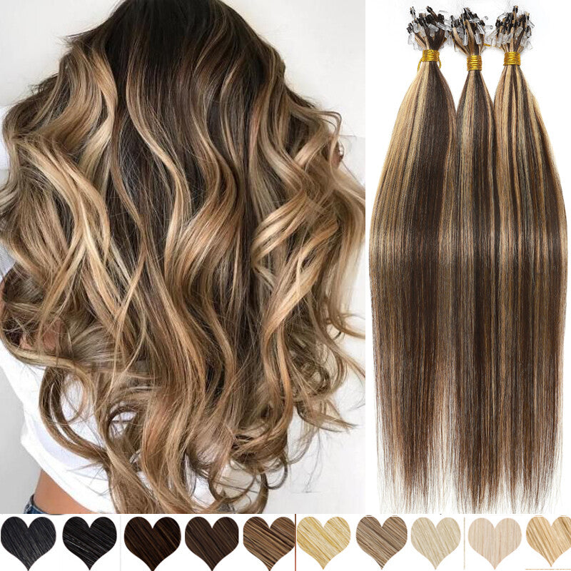 Human Hair Extensions Micro Loop Beads for Remy Russian Hair - Balayage Straight