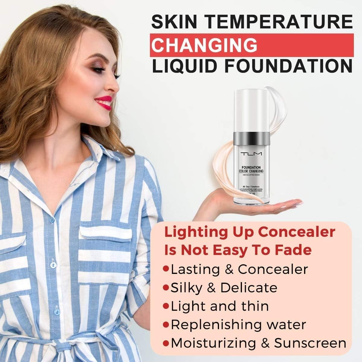 Color Changing Liquid Foundation with SPF15 - Moisturizing, Natural Finish, 2 Pack