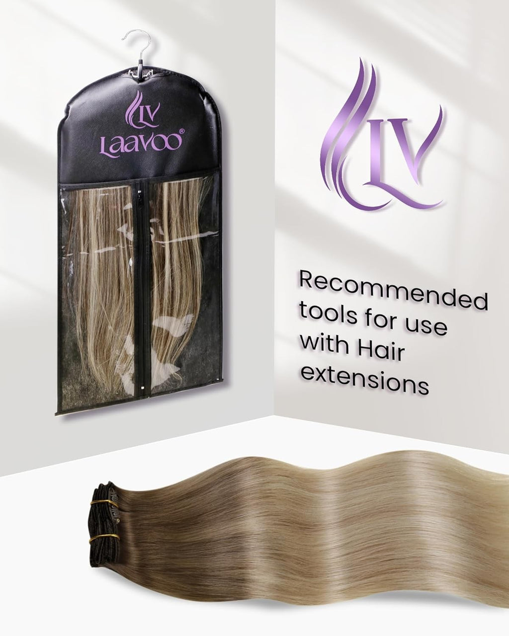 Clip in Hair Extensions 18 Inch Blonde Ombre Real Human Hair Natural Volume