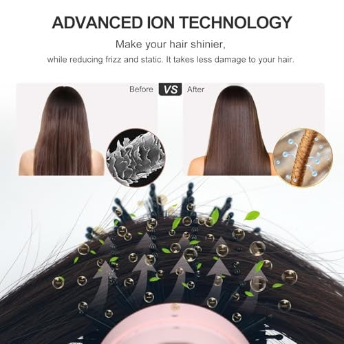 Pink 2-in-1 Blow Dryer Brush Set for Hair Styling and Volumizing