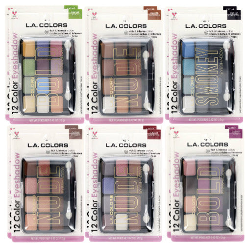 12-Color Eyeshadow Palette - Multiple Shades & Application Brush Included