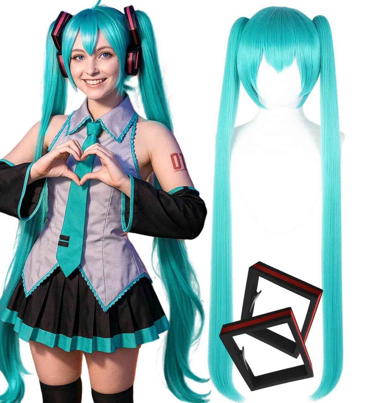 Blue Ponytail Wig for Women & Cosplay - Adjustable, Heat-Resistant Costume Hair