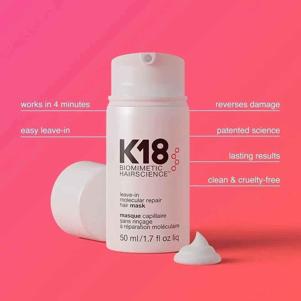 K18 Leave-In Molecular Hair Repair Mask 50ml Pack of 2 - Biomimetic Hair Science