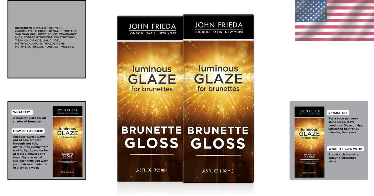 Brilliant Brunette Hair Glaze for Salon-Quality Shine - 6.5 Oz Pack of 2