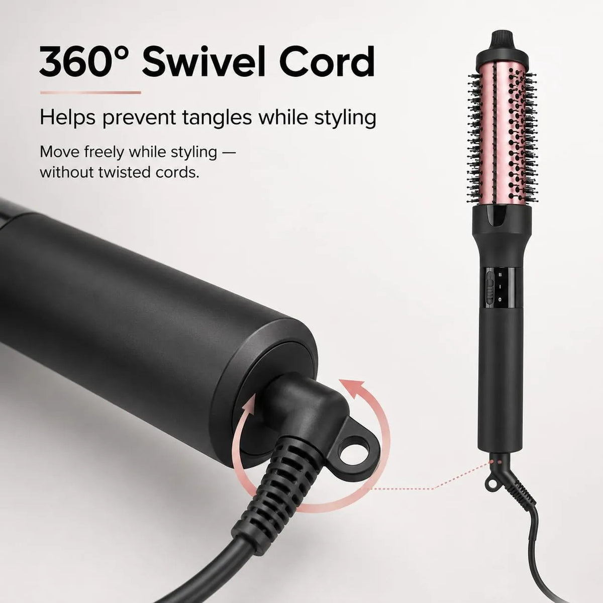 1 1/4 Inch Thermal Curling Brush Hair Styling Tool Dual Voltage for Travel