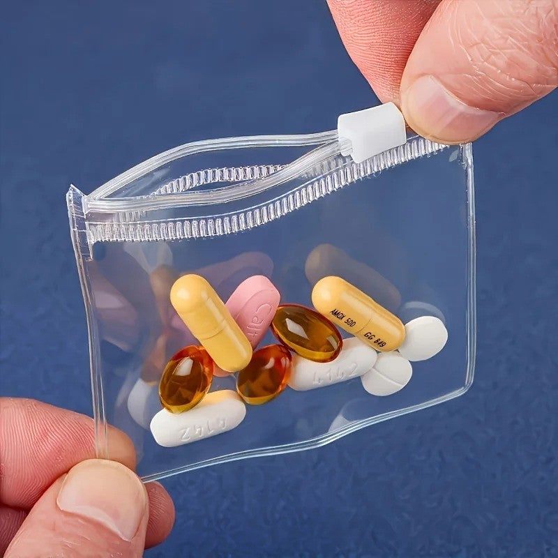10Pcs Reusable Zippered Pill Organizer Bags Set — Medicine & Pouches