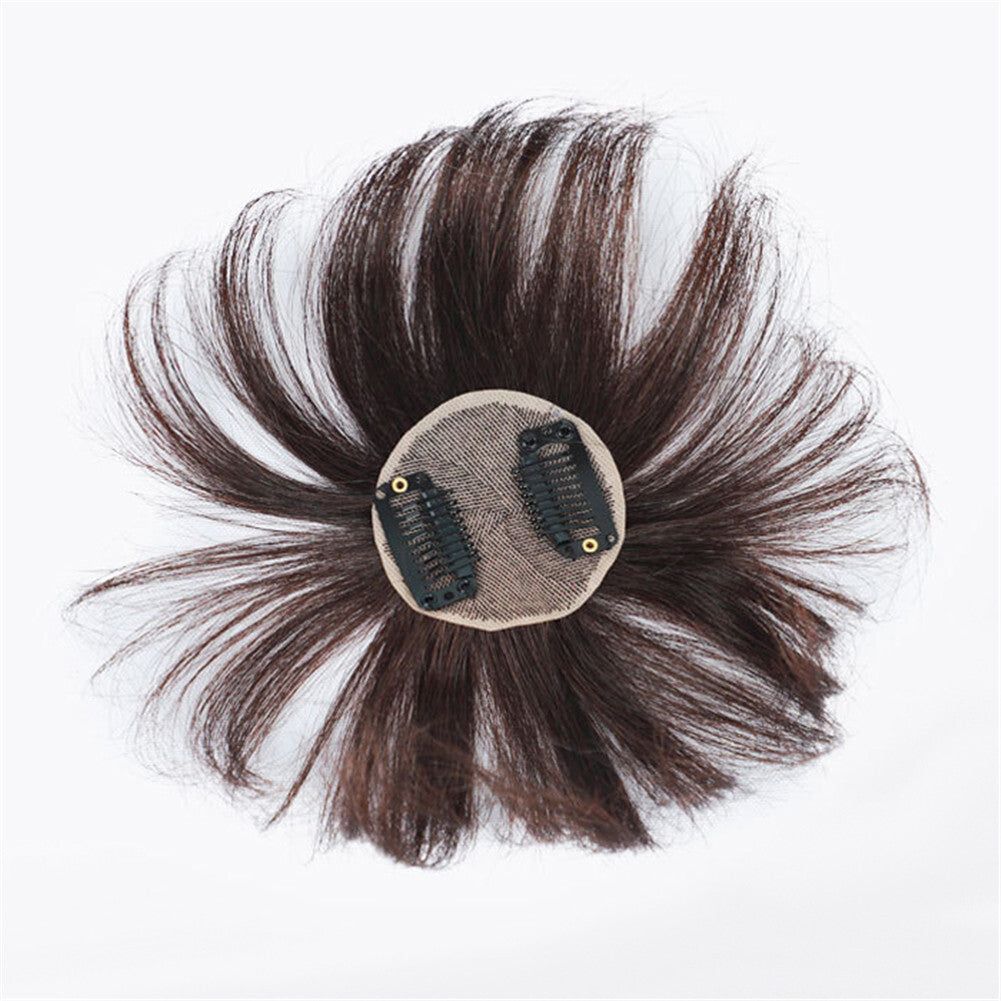 Silk Base Clip-In Human Hair Topper for Thinning Hair - Remy Straight 4-6 Inch