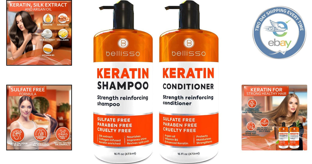 Keratin Hair Treatment Set for Frizz & Damage - Salon Quality Repair Duo