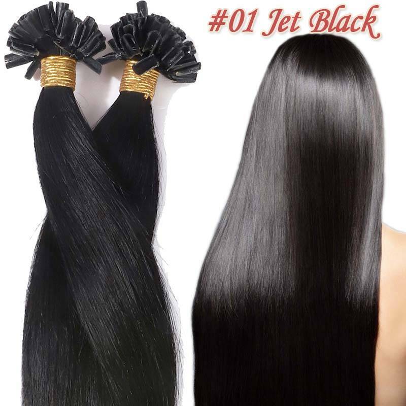Human Hair Extensions Flat Nail U Tip Keratin Bonding Virgin Remy Hair