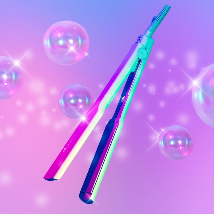 Ceramic Flat Iron for Hair - 1.75 Inch Dual Voltage Professional Styling Tool - Lavender