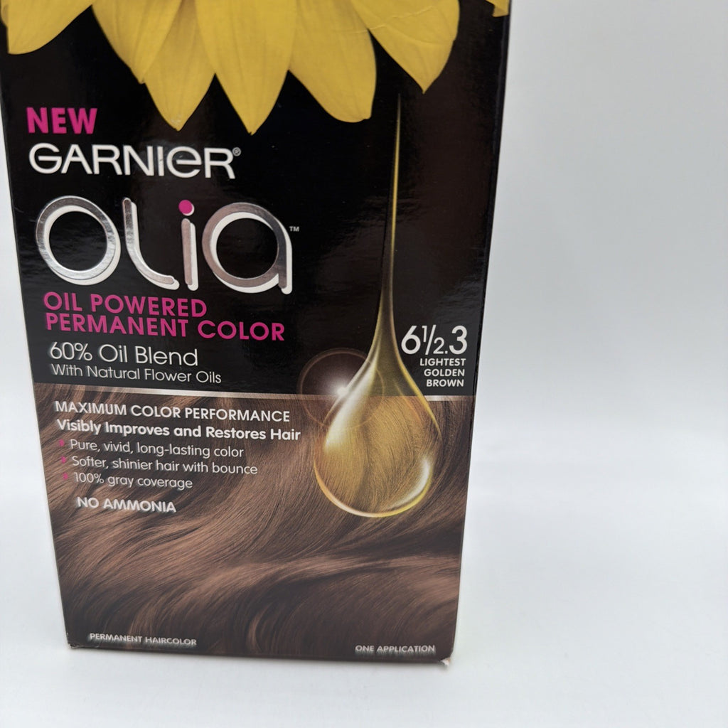 Garnier Olia Oil Powered Permanent Hair Color 6 1/2 Light Golden Brown 2 Pack