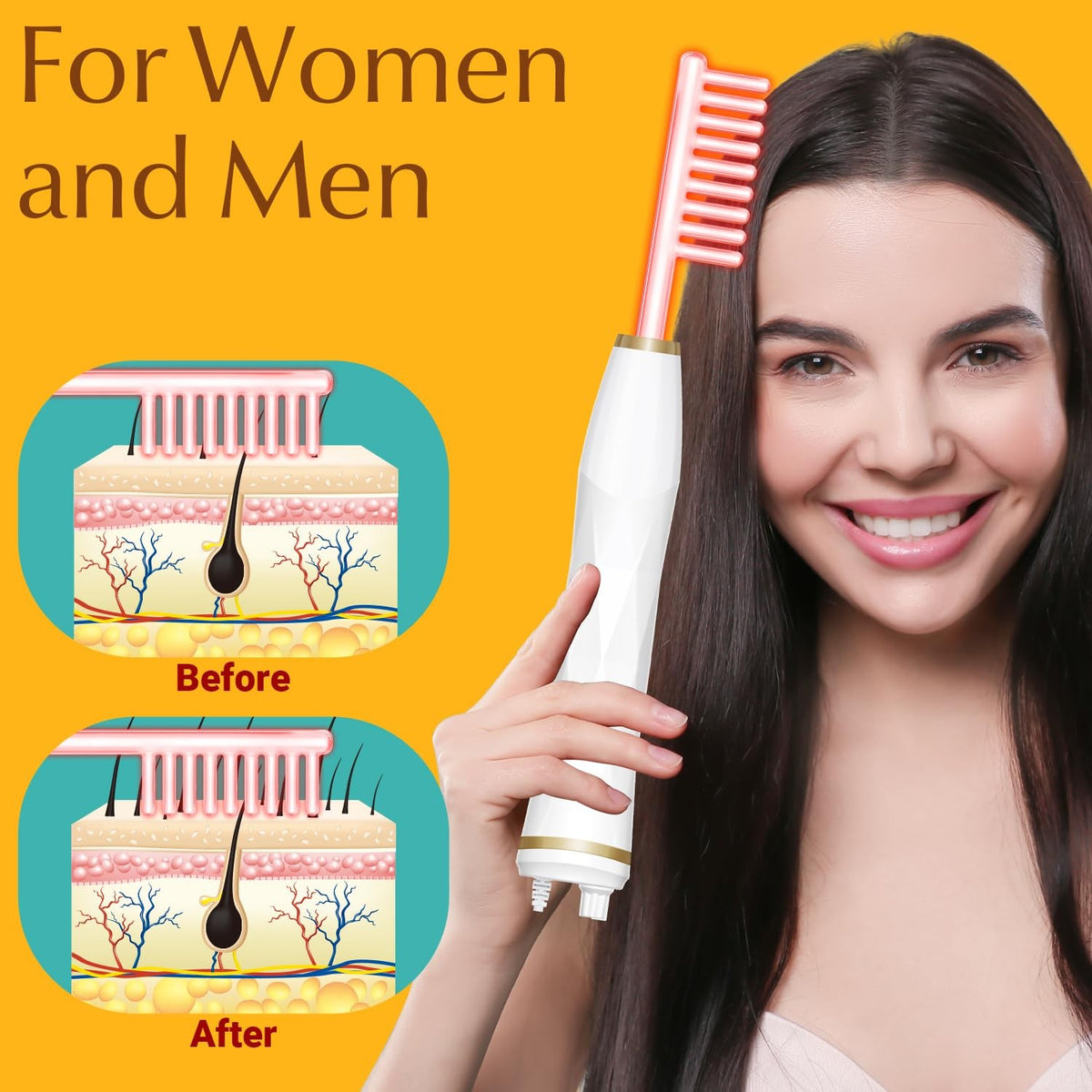 Hair Growth Comb for Men and Women - Portable & Easy to Use