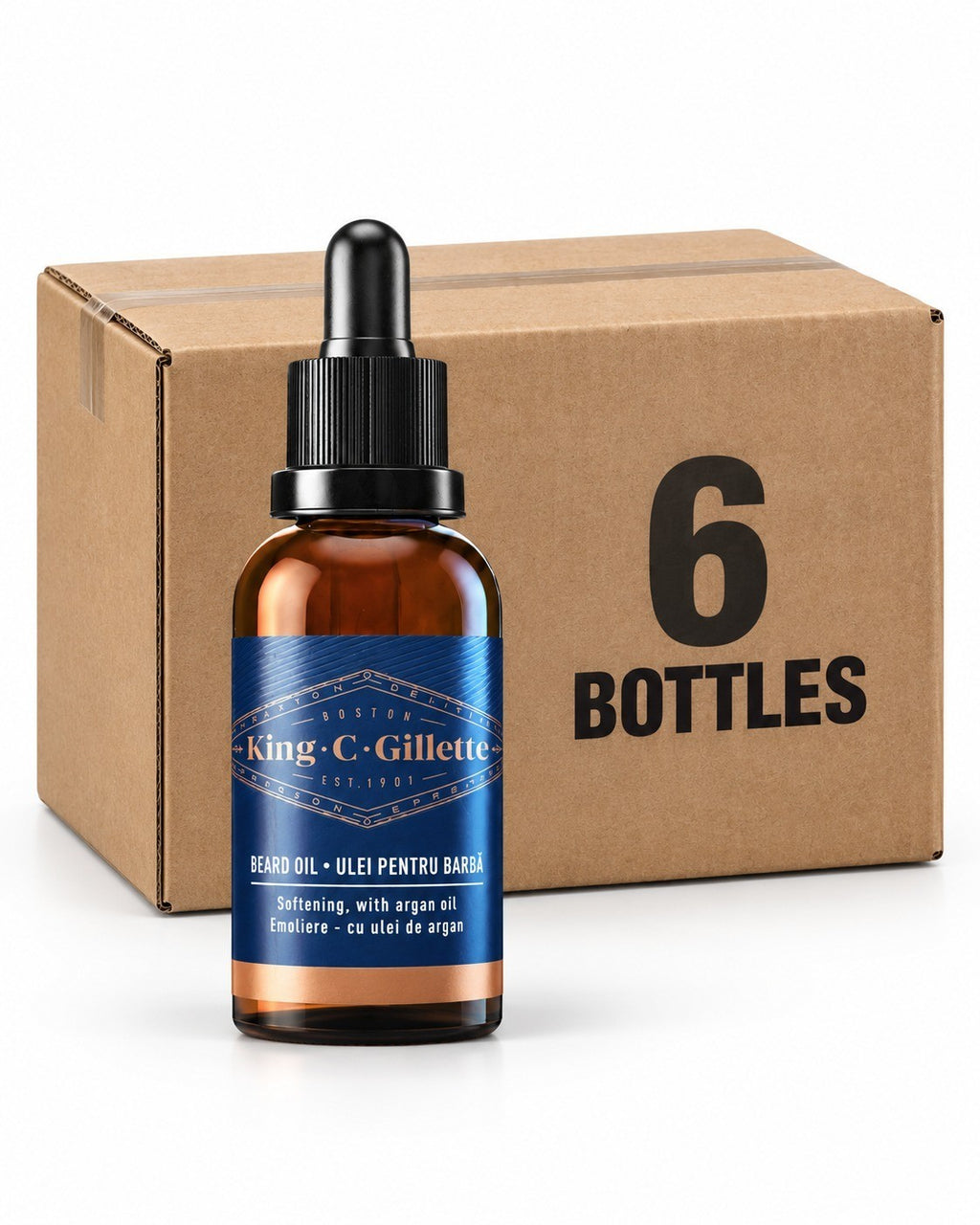 Beard Oil with Argan Oil - Nourishing 6-Pack for Softened Beards