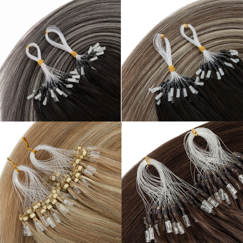 Micro Loop Hair Extensions 300PCS - Remy Human Hair for Natural Look